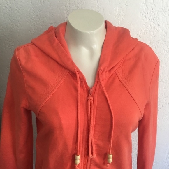 Prairie UNDERGROUND orange hooded zippered cardigan SMALL - Picture 5 of 14
